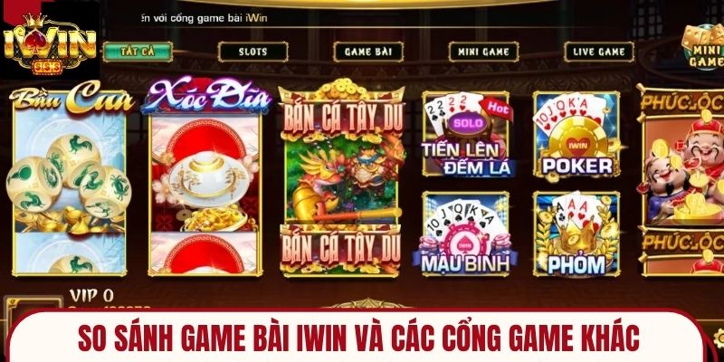 So sánh game bài iwin và các cổng game khác